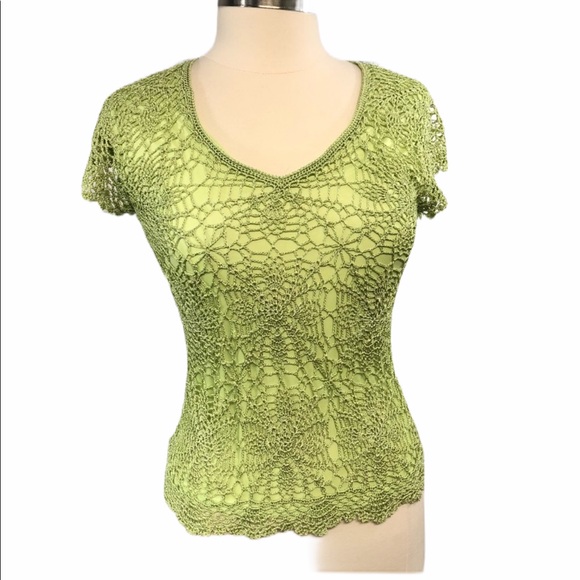 lime green crochet top